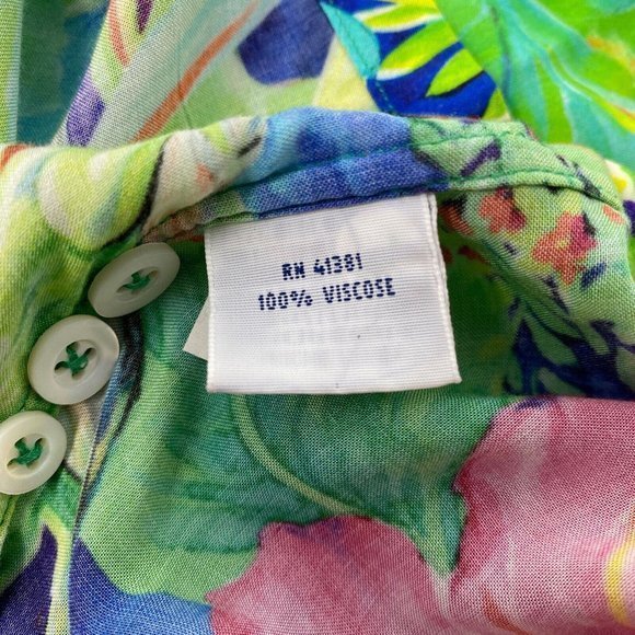 Polo Ralph Lauren Blue Caldwell Floral All Over Print Viscose Vintage Size LG - Picture 6 of 6